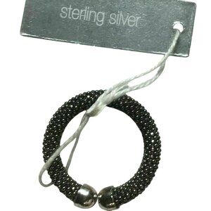 NWT ELEMENTS STERLING BLACK RHODIUM‎ PLATED RING